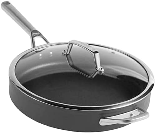 Ninja ZEROSTICK Premium Cookware 30cm Sauté Pan with Glass Lid, Long Lasting, Non-Stick, Hard Anodised Aluminium, Induction Compatible, Dishwasher and Oven Safe to 260°C, Grey C30130UK