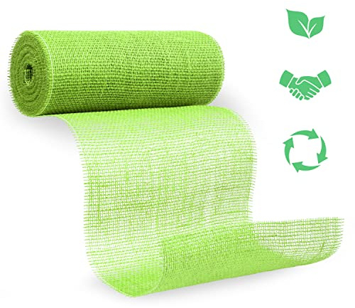 benycs Jute Tischläufer Rolle für Tisch- und Hochzeitsdeko, Tischband aus 100% Natur Leinen-Jutestoff, 30cmx10m (Grün)