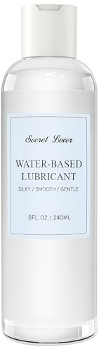 Secret Lover Water-Based Personal Lubricant, Ultra Silky Smooth Long-Lasting Lube for Women, Men, and Couples, Natural Ingredients Non-Staining, 8 Fl Oz