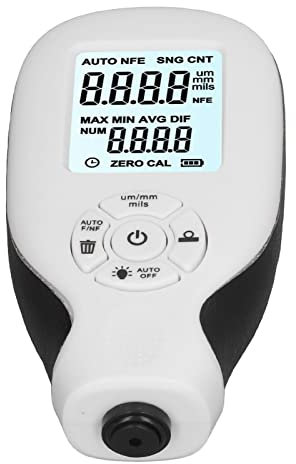Schichtdickenmessgerät, Hohe Genauigkeit, Schnelle Nullkalibrierung, Automatisches Identifizieren, Vielseitiges Farbdickenmessgerät für Auto (Weiss)