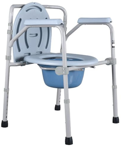 Morimoe Commode Toilet Chair for Elderly, Height Adjustable Potty Chair, 3-in-1 Bedside, Easy to Move and Clean