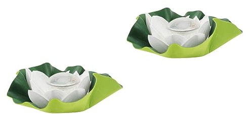 Yardwe 2stücke Solarbetriebene Schwimmende Lotusblumen -lampe Für Garten Teich Und Pool Bunte Farbvarianten Zufällige Basisfarbe