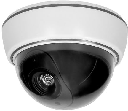 RevolutionLine - Cámara de Seguridad Falsa con luz roja LED Intermitente | Cámara Simulada de Vigilancia de Apariencia Realista | Sin cableado ni mantenimiento | Funciona con pilas | Instalación fácil