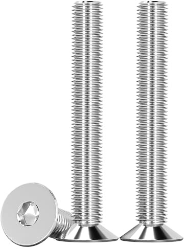 Drenky Tornillo Avellanado, 10 Piezas M8 X 50 mm Tornillos Avellanados con Hexágono Interior Acero Inoxidable A2 V2A Tornillos de Cabeza Avellanada Norma DIN 7991 / ISO 10642, Rosca Completa