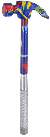 sourcing map Marteau Multifonction Mini 6 en 1 et Tournevis de 13 mm de Diamètre, Marteau Multitool avec Tournevis à Fente et Cruciforme, Bleu