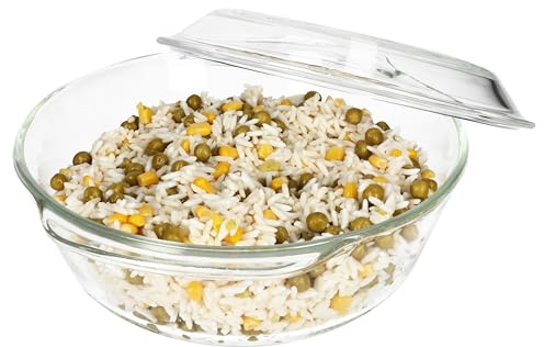 MamboCat Brat- und Backform 2L mit Deckel I Ø 23,5 cm I rund groß Auflaufform aus Glas I Form für Lasagne, Braten, Gratin, Tiramisu, Dessert & Co I hitzebeständiger Bräter, backofentauglich