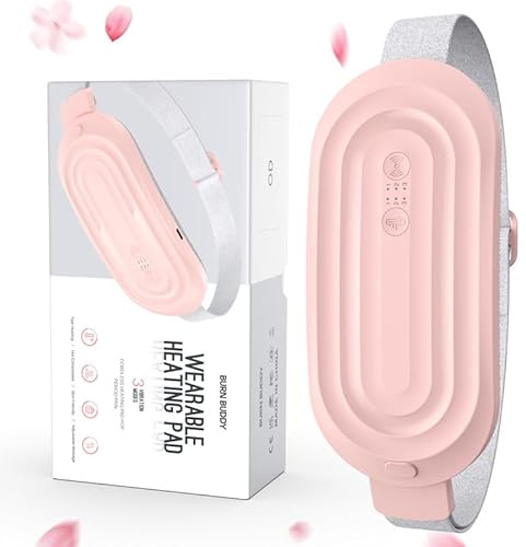 Menstruations Wärmegürtel, Wärmegürtel Periode zur Linderung von Periodenschmerzen, Menstruations Heizkissen für Periodenkrämpfe mit 3 Wärme und Vibrationsmodi zur Linderung von Krämpfen Schmerzen