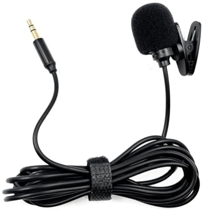 Inkoby Micrófono de Solapa, Micrófono Estéreo, Mini Micrófono con Cable, Conector de 3,5 mm para Tarjeta de Sonido, Cámara, PC, Computadora de Escritorio, 3 Metros