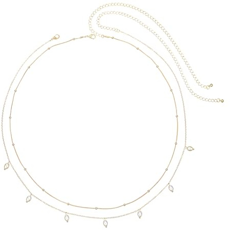 QEQSHQO Collana da Vita Oro con Perline per Donna, Catena Regolabile Boho per il Corpo, Gioiello Sexy da Bikini, Accessorio Estivo da Spiaggia per Donne e Ragazze