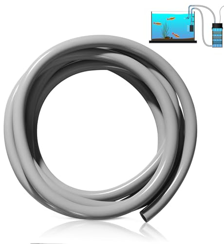 Nuanchu 12/16mm 1/2 ID Aquarium Tubing 3 Meter/10 ft Flexible PVC Tubing Gray Plastic Aquarium Hose Fish Tank Air Hose for Aquatic Canister Filter System, Garden, Pond, Terrarium, Water Cooling