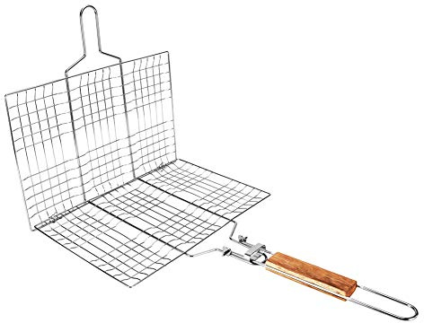TARSHYRY Panier de Gril, Panier de Gril à Poisson Piscage de Poisson Grillon pour Barbecue grillé Clamp/Holder de Extérieur Outil de Camping avec Poignée Barbecue