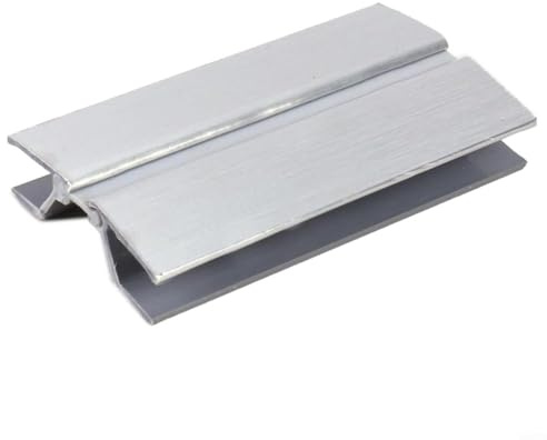 Bodenplattenverbinder für Küchen und Möbel, Aluminium und Kunststoff, für Sockelleisten an Ecken und geraden Kanten, silberfarben (360°-12 cm)