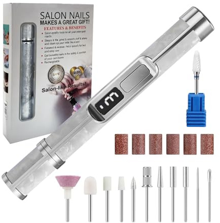 ONGNIUU Ponceuse pour Ongles Professionnel, Lime a Ongle Electrique Silencieuse, Ongle Electrique 20000RPM avec LCD écran Numérique, 3 vitesses réglables Kit de Manucure Pédicure Rechargeable Vitesse
