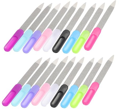 OUNONA 27 Stück Nagelfeilen aus Edelstahl mit Tragbarer Manikürefeile zur Entfernung von Splittern für Fuß und Fingernägel für Reise und Zuhause Zufällige Farbe