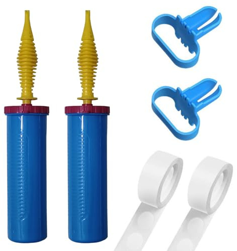 6 st ballongpump, 2 pumpar, knutanordning, gummi, rullande punkt. Detta kit gör det enkelt och roligt att dekorera födelsedagar, bröllop eller festliga evenemang för att fira fest bröllopsfirande
