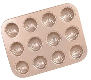 Gissroys nonstick belagd madeleine, kaka, bakform, pilgrimsmussla, 6/12, kolstål, ugnssäker för köket, bakporslin, dessertbricka, mussla, madeleine, panna