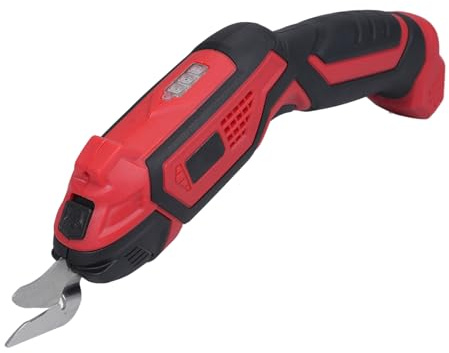 Yosoo Kabellose Elektrische Stoffschere, Tragbarer Schneider mit 11000 U/min Zum Schneiden von Stoff, Leder, Teppich und Karton, 4,2 V 2000 MAh mit LED-Licht (mit Wolframstahlklinge (1 Stück))