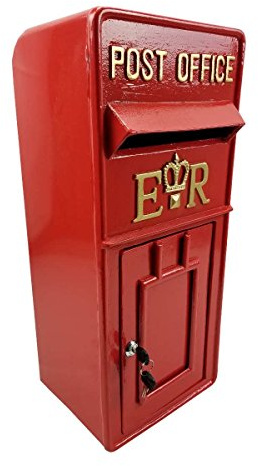 Briefkasten oder Briefkasten im Vintage-Stil, zur Wandmontage, Rot
