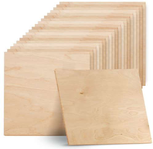 Artlicious 3mm Baltic Birch Plywood Sheet - 12 x 12 Inch -1/8 Wood For Laser Cutting - Wood For Laser Cutting and Engraving - Use Baltic Birch For Your Box Bottoms, Scroll Saw Art and Other Craft Work