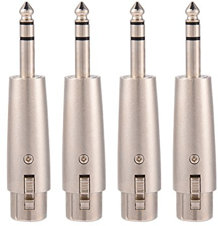 Topiky XLR Stereo, 4 Teile/paket 3-Pin XLR Buchse auf Stereo 6,35mm 1/4 Stecker Audio Mikrofon Mikrofon Adapter Stecker für Spieler/Mischpulte/Bühnenlampen/Gitarren