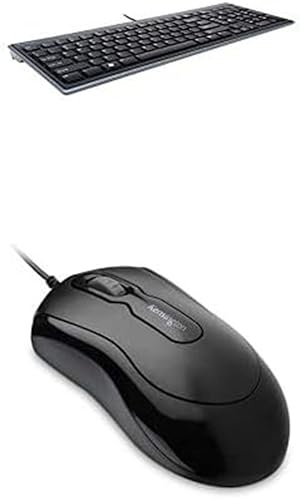 Kensington (K72357FR Advance Fit - Clavier Filaire Ultra Plat avec Touches de Réglage du Volume & Silencieux Dédiées, AZERTY,Noir