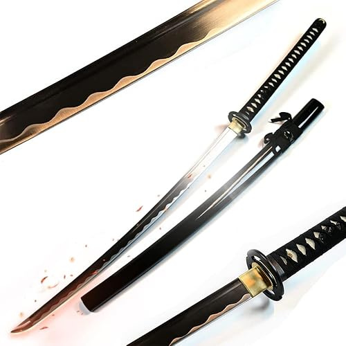 Miyamoto Musashi Katana – Japanisches Schwert, Samurai Schwerter echt, Shogun, Schwert Metall mit Scheide 113cm, Samurai Deko