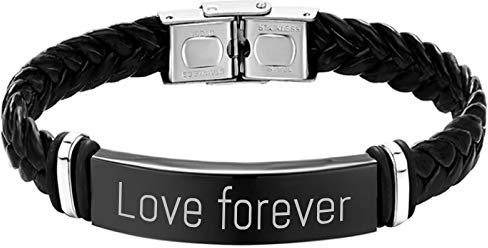 Braccialetto personalizzato in silicone personalizzato Uomini Donne Acciaio Inossidabile Bracciale Bracciale ID Bracciali (Nero 3)