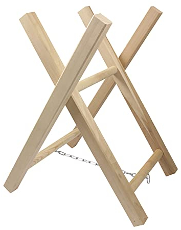 UNIVERSEL - Chevalet De Tronçonnage En Bois De Hêtre/Frêne - 2 Trétaux Pour Sciage Et Coupe De Bûche - Longeur 63 cm - Largeur 40 cm - Hauteur 54 cm