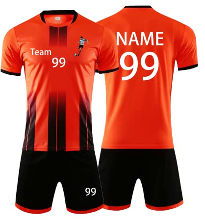 Personifizieren Fussball Trikot Kinder Erwachsene Hemd & Kurze Set mit Nummer Name Team Logo Fußball Trikot
