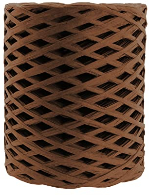 Mandala Crafts Braunes Bastband zum Verpacken von Geschenken – 91,4 m Naturpapier-Stroh-Bastschnur für Bastelarbeiten, Schleifen, Dekoration, Blumenarrangements und DIY-Projekte