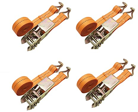 MIlAodE Gurte für die Materialhandhabung, Spanngurte, Ratschen-Zurrgurte, schwere Zurrgurte für mit Fahrzeugen gebündelte Frachtgurte, 4 Sets (Size : 8m) (15m)