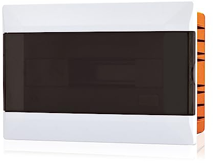 Lion Electric Scatola dei fusibili da incasso, 1 fila, 12 moduli, piccolo distributore bianco, IP40, scatola di alimentazione per ambienti umidi, cantine, garage e tutti gli ambienti interni