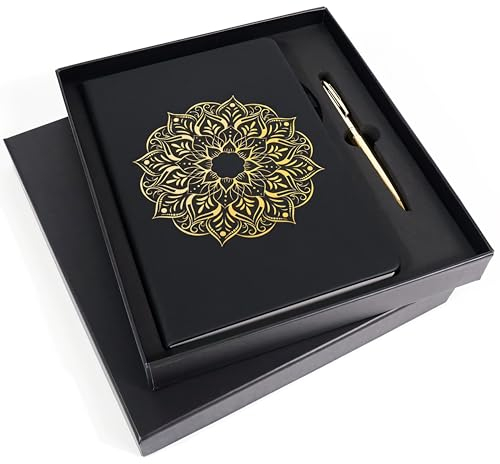 Veway Journal for Women - Vegan Leather Writing Journal for Women & Men - A5 Hardcover Notebook Lined Paper - Luxury Journal Notebook Gift Set - Fancy Journals for Writing (Mandala)