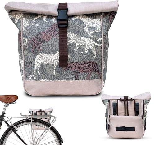 Ikuri Kleine KOMBI Fahrradtasche/Rucksack 20-26’’ für Kinder Falträder Klappräder aus Plane – Modell Animals