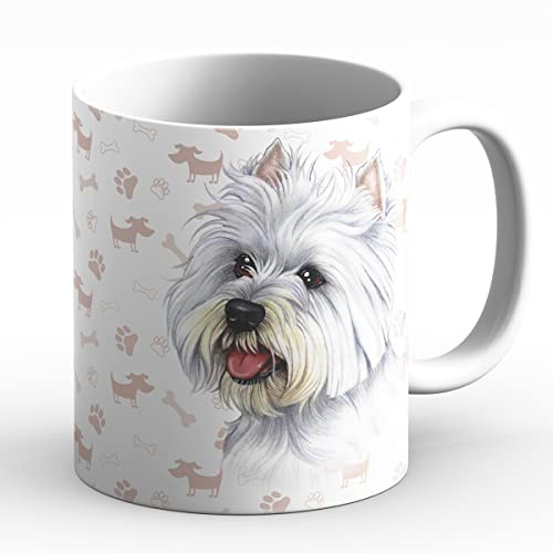 WESTIE (B) - Taza de café o para Le The. Tazas Con Patrón De Perro Y Gatos. Tu animal prehere: perfecto para los amantes de los animales. Taza de cerámica.