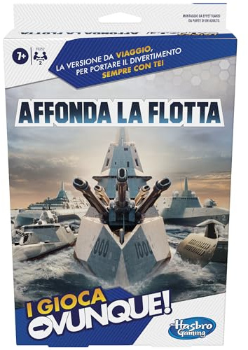 Hasbro Gaming Hunde la Flota, Juego portátil para 2 Jugadores, Juego de Viaje para niños y niñas