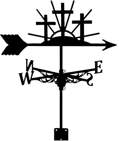 EICOFF Girouette en métal Noir Durable rétro girouette étagère en Bois Silhouette indicateur de Direction du Vent pour Cour extérieure Jardin belvédère Grange Ferme Garage décorer