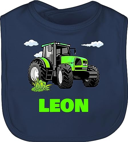 Geschenk mit Namen personalisiert by Shirtracer - Baby Lätzchen - Geschenk Traktor mit Name personalisiert I Trecker Fan I Zugmaschine I Bulldog I Schlepper