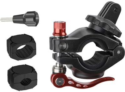 Generic Fahrrad-Lenkerstangenhalterung, Motorrad-Klemme, kompatibel mit GoPro Hero 12 / DJI Action 4 und anderen Action-Kameras für AirTag-Halterung, 360-Grad-Drehung