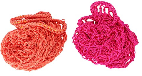 GALPADA 2stücke Handgefertigte Haarnetz Schlafmütze Für Haarschutz Lange Netzhaube Rosy Und Orange Für Langes Haar Schützend Und Beim Schlafen