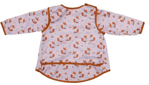 avo + cado Lätzchen mit Ärmeln für Baby und Kleinkinder, Abwischbar mit Auffangtasche, in 2 Größen: 6-18 Monate & 18-36 Monate, Waschbar bei 60 Grad (Füchse, Snacker (6-18 Monate))