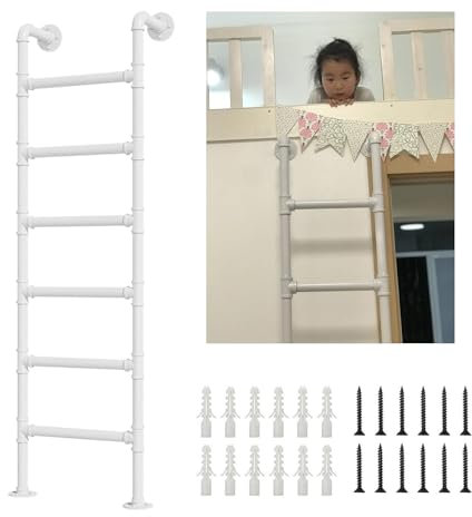 4-Rung Window Well Ladder, Heavy Duty Basement Egress Ladder, Fire Escape Ladder for Indoor Outdoor Emergency Home Loft RV Bunk Bed Climb Ladder(155cm/61in)