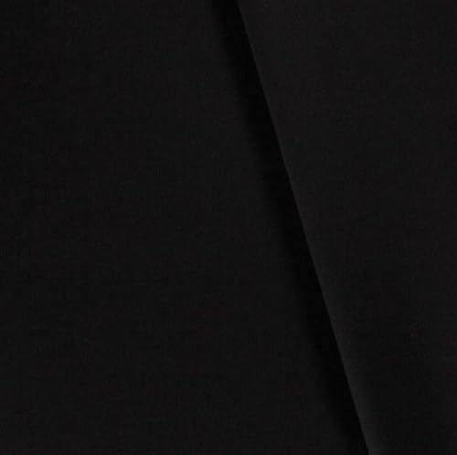 Canvas Stoff Meterware - stabile Baumwolle Uni, reißfester Taschenstoff - schwerer Baumwollstoff - Trachtenstoff - Panama *Ab 50cm, Farbe: 069 schwarz