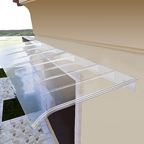 Fensterüberdachung für den Außenbereich, Polycarbonat, Markise für Dach, Balkon, Garten, Regen- und Schneeschutz, transparent (40 x 130 cm)