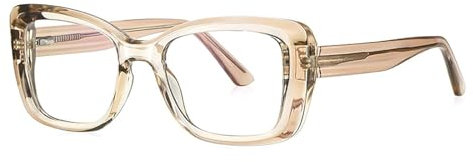 KLJUddGY Fake Brille Brillengestelle für Damen, Titan-Brillengestell, transparent, mit Federreißverschluss, Brillengestell, Anti-Blaulicht-Brillengestell für Herren Tragbar