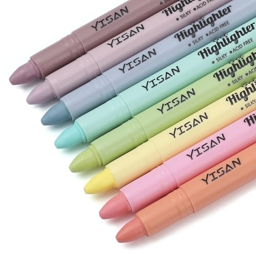YISAN Bible Highlighters, Bible Marker Pens, Pastel Bible Highlighters, Marker Pens Set, 8 Colours, 70641