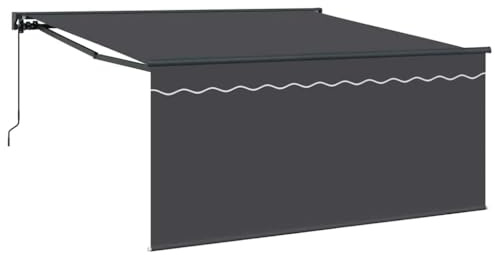 vidaXL Auvent Rétractable Gris et Anthracite 300 x 250 cm, Auvent de terrasse réglable, Couverture Moderne, Solution d'ombre Flexible pour Jardin, auvent rétractable