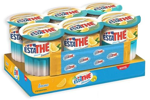 The Limone Deteinato Bevanda con Vero Infuso di Foglie di Thè al Limone Senza Teina in Brick per estathe 6x200ml