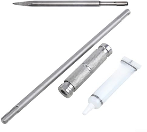 Tige d'extension de 26 cm pour adaptateur SDS Plus à dégagement rapide 3 pièces avec poignée ronde pour perceuse rotative avec burin