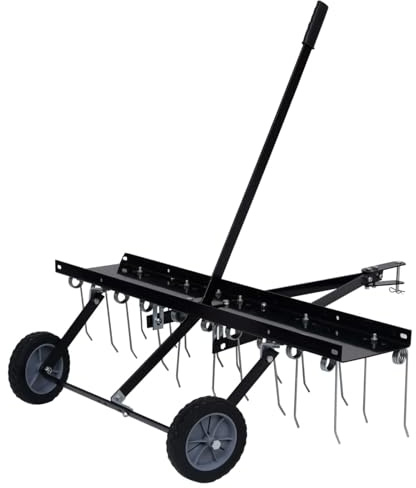 Scarificatore per trattorino tosaerba, pettine per prato aeratore 100 cm larghezza lavoro, denti in acciaio trattato termicamente, accessorio giardinaggio per manutenzione prato e rimozione muschio